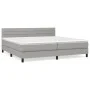 Box spring bed with light gray fabric mattress 200x200 cm by , Beds and slatted bases - Ref: Foro24-3140161, Price: 575,91 €,...