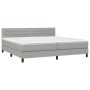 Box spring bed with light gray fabric mattress 200x200 cm by , Beds and slatted bases - Ref: Foro24-3140161, Price: 580,16 €,...