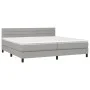Box spring bed with light gray fabric mattress 200x200 cm by , Beds and slatted bases - Ref: Foro24-3140161, Price: 575,91 €,...