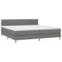 Box spring bed with dark gray fabric mattress 200x200 cm by , Beds and slatted bases - Ref: Foro24-3140722, Price: 566,57 €, ...