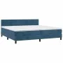 Box spring bed with dark blue velvet mattress 200x200 cm by , Beds and slatted bases - Ref: Foro24-3141387, Price: 545,56 €, ...