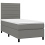 Box spring bed with dark gray fabric mattress 100x200 cm by , Beds and slatted bases - Ref: Foro24-3141834, Price: 360,86 €, ...