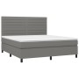 Box spring bed with dark gray fabric mattress 180x200 cm by , Beds and slatted bases - Ref: Foro24-3141874, Price: 617,10 €, ...
