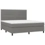 Box spring bed with dark gray fabric mattress 180x200 cm by , Beds and slatted bases - Ref: Foro24-3141874, Price: 602,46 €, ...
