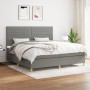 Cama box spring con colchón tela gris oscuro 200x200 cm de , Camas y somieres - Ref: Foro24-3142442, Precio: 632,98 €, Descue...