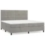 Box spring bed with light gray velvet mattress 200x200 cm by , Beds and slatted bases - Ref: Foro24-3143103, Price: 579,02 €,...