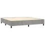Box spring bed with light gray velvet mattress 200x200 cm by , Beds and slatted bases - Ref: Foro24-3143103, Price: 579,02 €,...