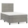 Box spring bed with light gray velvet mattress 120x200 cm by , Beds and slatted bases - Ref: Foro24-3143073, Price: 391,53 €,...