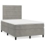 Boxspringbett mit hellgrauer Samtmatratze 120x200 cm von , Betten und Lattenroste - Ref: Foro24-3143073, Preis: 411,05 €, Rab...