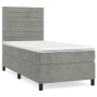 Box spring bed with light gray velvet mattress 100x200 cm by , Beds and slatted bases - Ref: Foro24-3143067, Price: 305,15 €,...