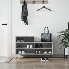 Concrete gray plywood shoe rack furniture 102x36x60 cm by , Shoe racks and shoe organizers - Ref: Foro24-831392, Price: 45,76...