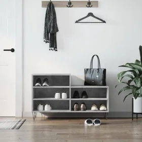 Concrete gray plywood shoe rack furniture 102x36x60 cm by , Shoe racks and shoe organizers - Ref: Foro24-831392, Price: 45,40...