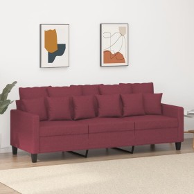 3-seater red fabric sofa 180 cm by , Sofas - Ref: Foro24-359281, Price: 257,46 €, Discount: %