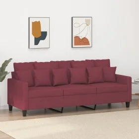 3-seater red fabric sofa 180 cm by , Sofas - Ref: Foro24-359281, Price: 234,38 €, Discount: %