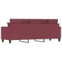 3-seater red fabric sofa 180 cm by , Sofas - Ref: Foro24-359281, Price: 234,38 €, Discount: %