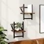 Wandregale mit Stangen, 2 Stück, geräucherte Eiche, 20 x 25 x 30 cm von , Regale und Regale - Ref: Foro24-836230, Preis: 16,0...