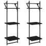 Wall shelves 3 levels with bars 2 pcs black 30x25x100 cm by , Shelves and shelves - Ref: Foro24-836258, Price: 33,32 €, Disco...