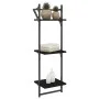 Wall shelves 3 levels with bars 2 pcs black 30x25x100 cm by , Shelves and shelves - Ref: Foro24-836258, Price: 33,32 €, Disco...
