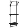 Wall shelves 3 levels with bars 2 pcs black 30x25x100 cm by , Shelves and shelves - Ref: Foro24-836258, Price: 33,32 €, Disco...