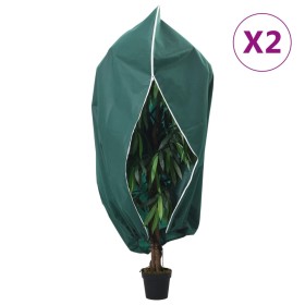 Cubierta para plantas con cremallera 2 uds 70 g/m² 1x1,55 m