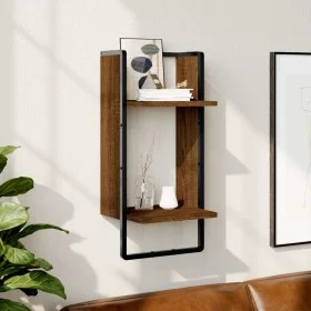 Wall shelf with oak brown bar 30x25x65 cm by , Shelves and shelves - Ref: Foro24-836302, Price: 16,40 €, Discount: %