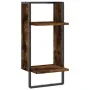 Estantes de pared con barra roble ahumado 30x25x65 cm de , Estantes y estanterías - Ref: Foro24-836300, Precio: 23,60 €, Desc...