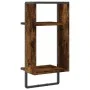 Estantes de pared con barra roble ahumado 30x25x65 cm de , Estantes y estanterías - Ref: Foro24-836300, Precio: 23,60 €, Desc...
