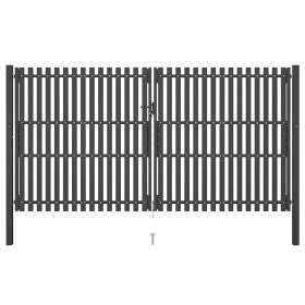 Puerta de valla del jardín de acero gris antracita 4x2,5 cm