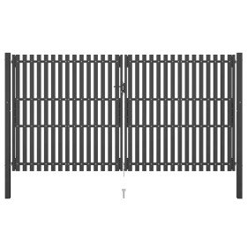 Puerta de valla del jardín de acero gris antracita 4x2,5 cm Puerta de valla del jardín de acero gris antracita 4x2,5 cm