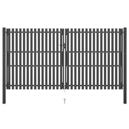 Puerta de valla del jardín de acero gris antracita 4x2,5 cm