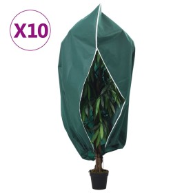 Cubiertas para plantas con cremallera 10 uds 70 g/m² 1x1,55 m