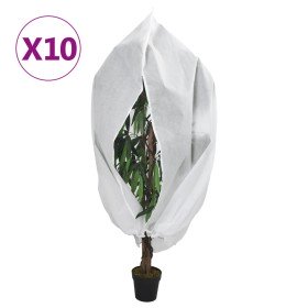 Cubierta para plantas con cremallera 10 uds 70 g/m² 1,55x1,55 m