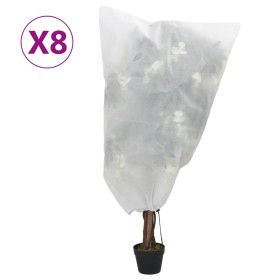 Cubiertas para plantas con cordón 8 uds 70 g/m² 0,8x1 m