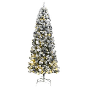 Árbol de Navidad artificial con bisagras 300 LED y bolas 240 cm