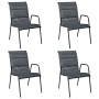 5-teiliges Garten-Esszimmerset aus schwarzem Stahl von vidaXL, Gartensets - Ref: Foro24-43318, Preis: 195,06 €, Rabatt: %