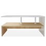 Couchtisch aus Holzwerkstoff in Weiß und Eiche, 90 x 59 x 42 cm von vidaXL, Couchtisch - Ref: Foro24-244856, Preis: 74,02 €, ...