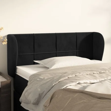Black velvet headboard 93x23x78/88 cm by , Headboards and footboards - Ref: Foro24-3117182, Price: 51,24 €, Discount: %