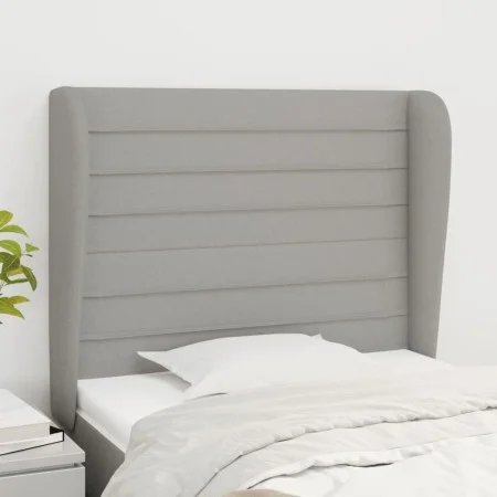 Headboard with light gray fabric ears 103x23x118/128 cm by , Headboards and footboards - Ref: Foro24-3118086, Price: 69,54 €,...