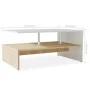 Couchtisch aus Holzwerkstoff in Weiß und Eiche, 90 x 59 x 42 cm von vidaXL, Couchtisch - Ref: Foro24-244856, Preis: 72,67 €, ...