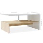 Couchtisch aus Holzwerkstoff in Weiß und Eiche, 90 x 59 x 42 cm von vidaXL, Couchtisch - Ref: Foro24-244856, Preis: 74,02 €, ...
