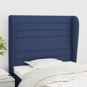 Headboard with blue fabric ears 93x23x118/128 cm by , Headboards and footboards - Ref: Foro24-3118084, Price: 75,52 €, Discou...