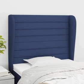 Kopfteil mit blauen Stoffohren 93x23x118/128 cm von , Kopf- und Fußteile - Ref: Foro24-3118084, Preis: 76,40 €, Rabatt: %
