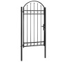 Puerta de jardín con arco superior 100x250 cm acero negro