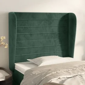 Headboard with dark green velvet ears 103x23x118/128cm by , Headboards and footboards - Ref: Foro24-3118141, Price: 84,63 €, ...