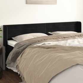 Black velvet headboard 203x16x78/88 cm by , Headboards and footboards - Ref: Foro24-3118976, Price: 59,07 €, Discount: %
