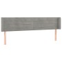 Hellgraues Samtkopfteil 203x16x78/88 cm von , Kopf- und Fußteile - Ref: Foro24-3118974, Preis: 60,06 €, Rabatt: %