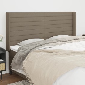 Headboard with ears in taupe gray fabric 203x16x118/128 cm by , Headboards and footboards - Ref: Foro24-3119746, Price: 121,3...