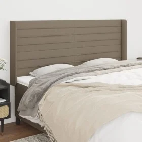 Headboard with ears in taupe gray fabric 183x16x118/128 cm by , Headboards and footboards - Ref: Foro24-3119738, Price: 136,9...