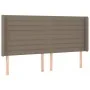 Headboard with ears in taupe gray fabric 183x16x118/128 cm by , Headboards and footboards - Ref: Foro24-3119738, Price: 136,9...