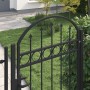 Puerta de jardín con arco superior 100x250 cm acero negro